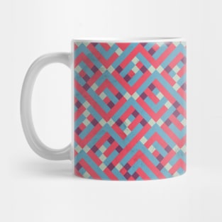 Geometric Labyrinth Red And Blue Mug